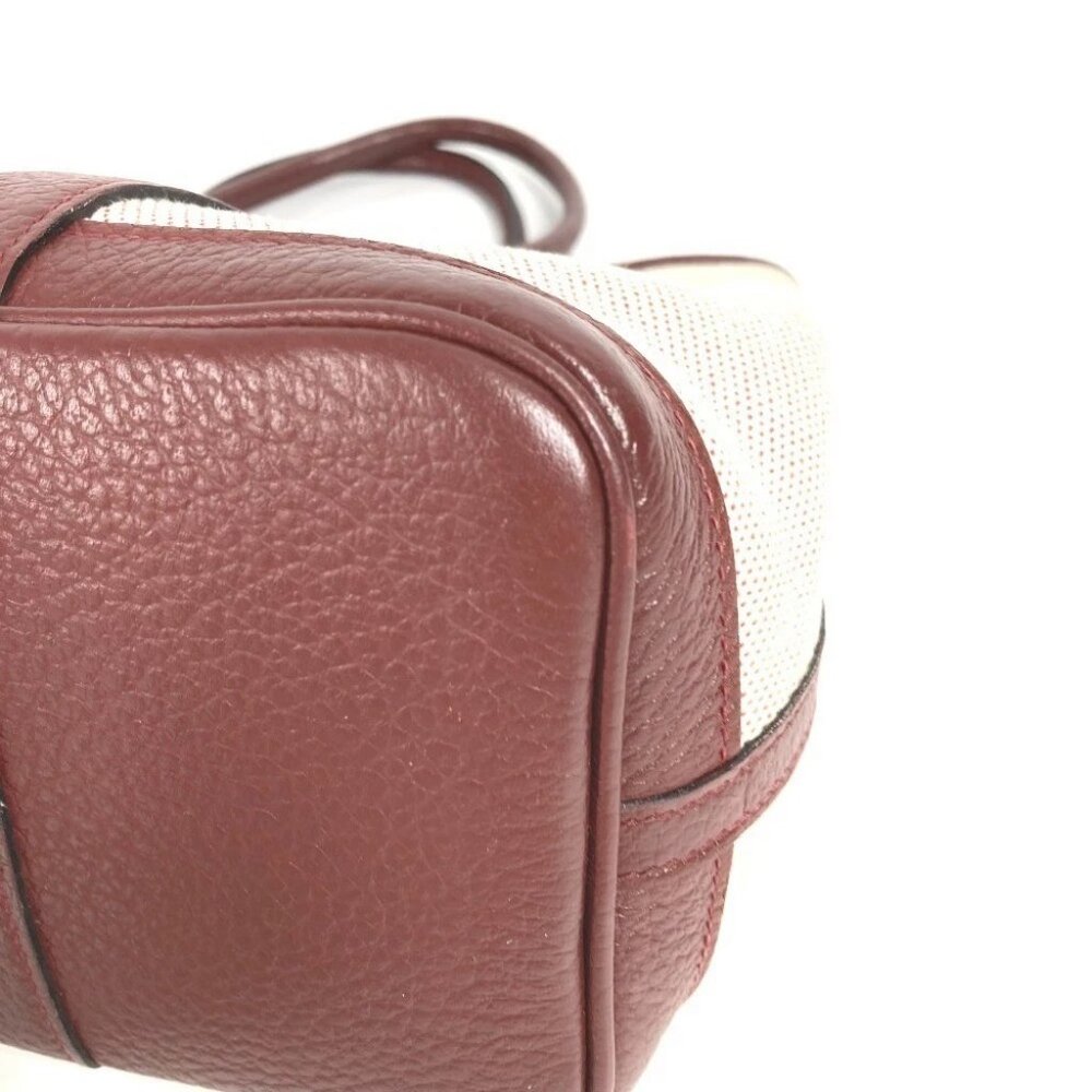 HERMES Garden Party TPM Tote Bag Hand Bag Toile H / Leather wine-red/Beige - Picture 5 of 16